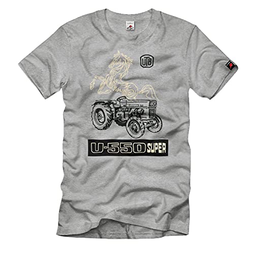 T-shirt U-550 Super UTB gris taille Small vêtement tracteur vintage 36805