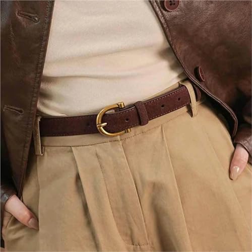 Suede Cowhide Leather Belt For Women With Gold Buckle Women Belt Waistband For Dresses & Jeans4