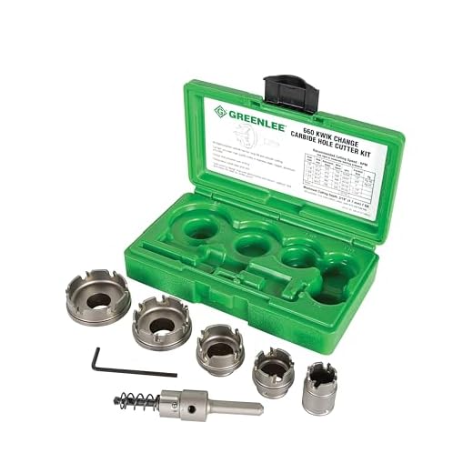 Greenlee 660 7-Piece Quick Change Carbide-Tipped Hole Cutter Set, 7/8" - 2"