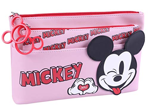 Preisvergleich Produktbild 2 x Rosa Kosmetiktasche Mickey Mouse Einheitsgröße