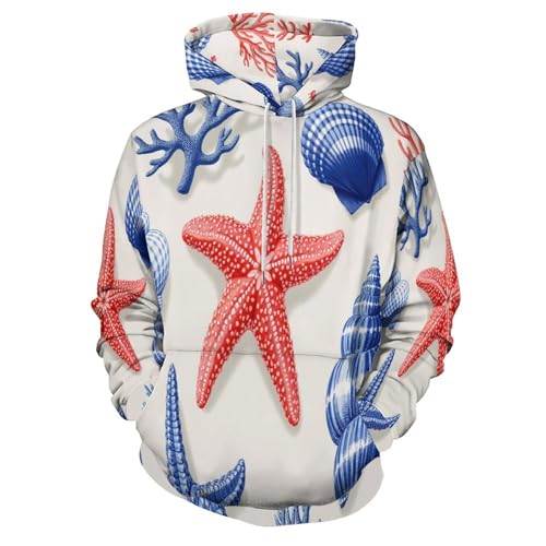 Sweat à capuche 3D illustration conques unisexe pull décontracté en molleton pour l'automne