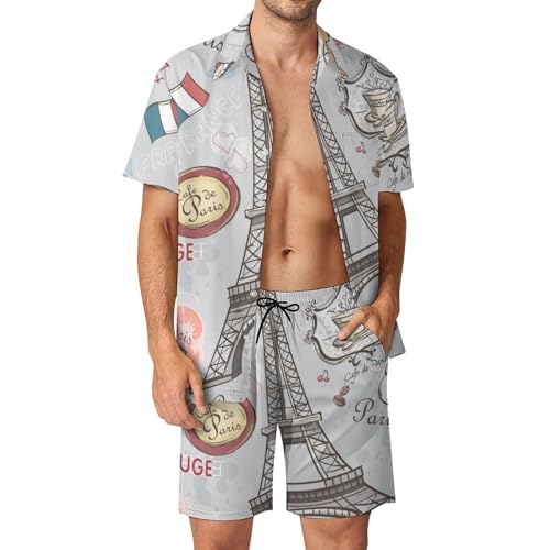 Ensemble plage 2 pièces chemise hawaïenne hommes short et pantalon S