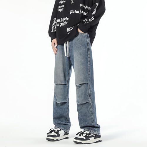 Jeans Pants Trouser Denim Spring and Autumn High Street Casual Loose Retro Drawstring Classic Paratrooper2