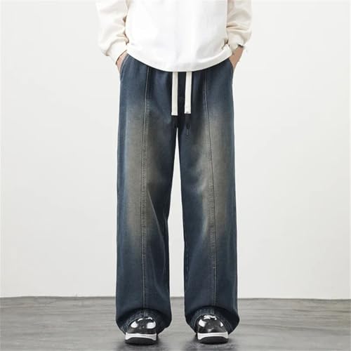 Men’S Baggy Cargo Jeans Streetwear Trousers Fashion Straight Leisure Wide Denim Pants2