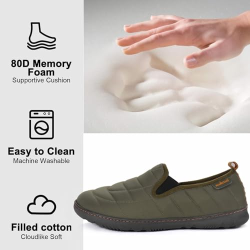 Mens Slippers Outdoor Memory Foam Slip On Indoor House Shoes Loafers3