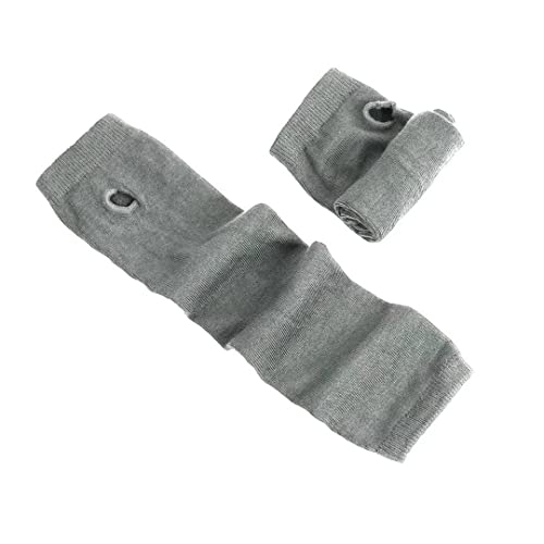Image of Women's Long Knitted Fingerless Gloves Thumbhole Stretch Arm Warmers | Stretchy soft knitted arm warmers for women, comfortable thumbhole design, ideal daily winter hand sleeve accessories