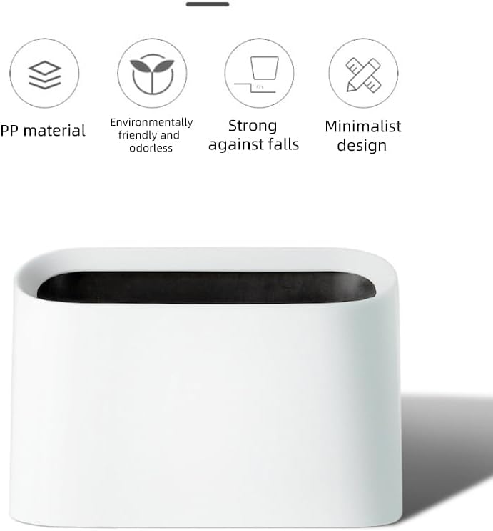 Miniatura 5 de 1 soporte universal de arena blanca para gatos, mini bote de basura con tapa, organizador de arena para gatos para caja de arena, se combina con la