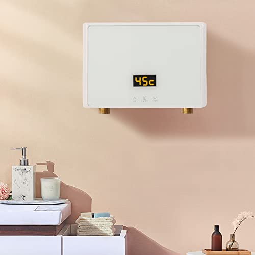 GWOalseO - Calentador de agua instantáneo de alta eficiencia, 5500 W, potencia ajustable, función termostato, compacto y ahorro de energía