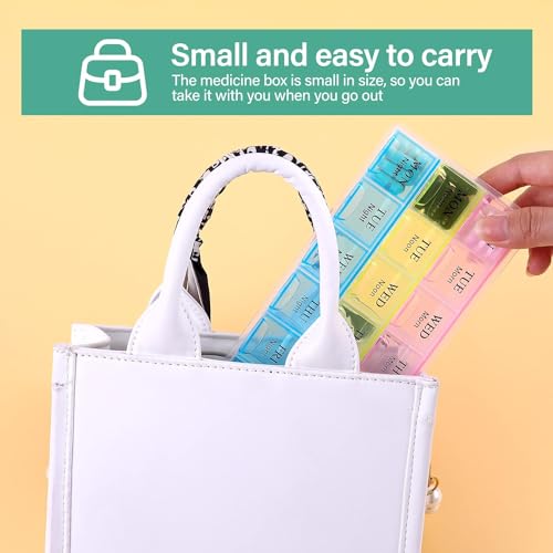 Image of Large Weekly Pill Organizer 3X A Day, Moisture-Proof 7 Day Pill Box | Travel pill cases portable for pills, vitamins, fish oil, and supplements. Medicine organizer for daily use.