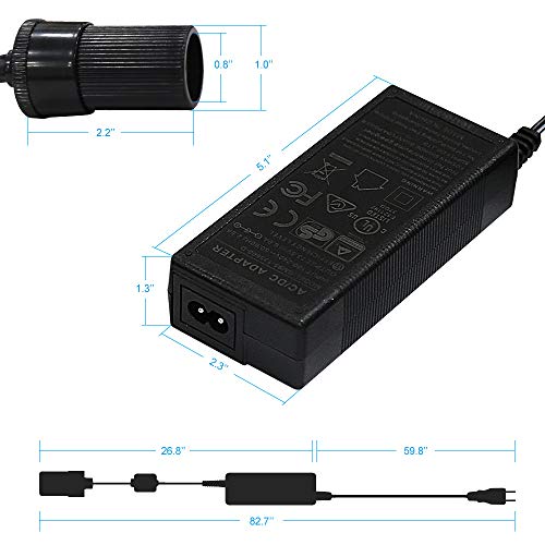 Iceco ADAPTER POWER CORD Ac Adapter For Dual Use At Home & Car, Ac To Dc Converter Connecting Cigarette Cord, 80W Universal Portable Refrigerator Power Cord thumb #1