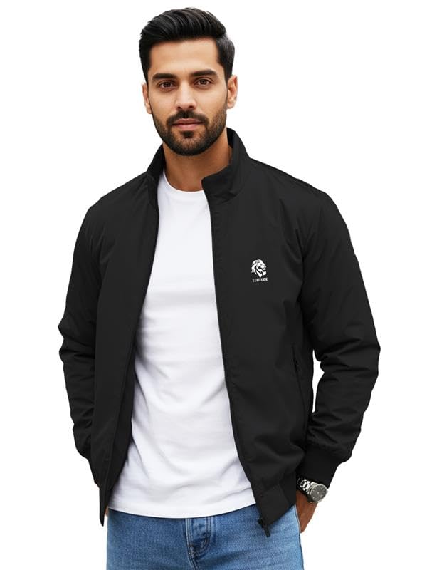 leotude Men's Polyester Full Length Solid Regular Fit Full Sleeve Windcheater | Jacket-picture-39