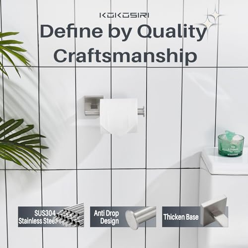 Image of KOKOSIRI Toilet Paper Holder Tissue Paper Dispenser for Bathroom Toilet Roll Holder Wall Mounted, Brushed Nickel Stainless Steel B2008BR