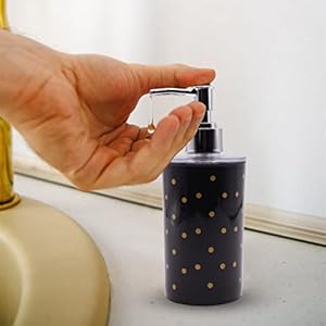 SHENRON Black Soap Dispenser Bottle with Decorative Design | Chrome Finish Pump and Rust Proof | Refillable Liquid Soap Dispenser for Bathroom, Kitchen, Hand Soap - Set of 3(Plastic) SHENRON Black Soap Dispenser Bottle with Decorative Design | Chrome Finish Pump and Rust Proof | Refillable Liquid Soap Dispenser for Bathroom, Kitchen, Hand Soap - Set of 3(Plastic)
