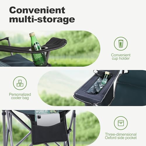Image of LET'S CAMP Oversized Folding Camping Chair Portable Outdoor Heavy Duty