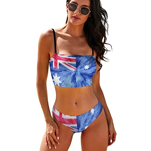 TAIZIYEAH Flag of Australia Swimsuit Women Two Piece Swimwear Bathing Suit Bikini Swimsuit Swimsuit Set Quick Dry S