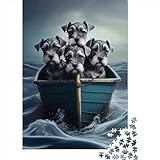  Schnauzer Pups Afloat Rompecabezas De 1000 Piezas para Adultos,Materiales Reciclables De Primera Calidad E Impresión De Alta Definición,Juego Familiar,Regalos para Amantes O Amigos 1000pcs (75x50cm)