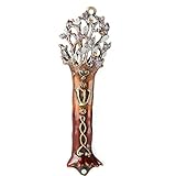 Home-X Judaica Jewish Brown Tree of Life Pewter Mezuzah