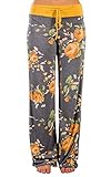 AMiERY Women's Pajama Pants Pajamas for Women Palazzo Lounge Pants High Waist Casual Floral Print Dr