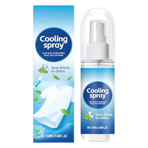 GjnjfdF Niebla Refrescante | Spray Refrescante para Ropa - 50ml Líquido No Grasa Calmante Para Días Calurosos Deporte Camping Hombres Mujeres Atletas Adolescentes