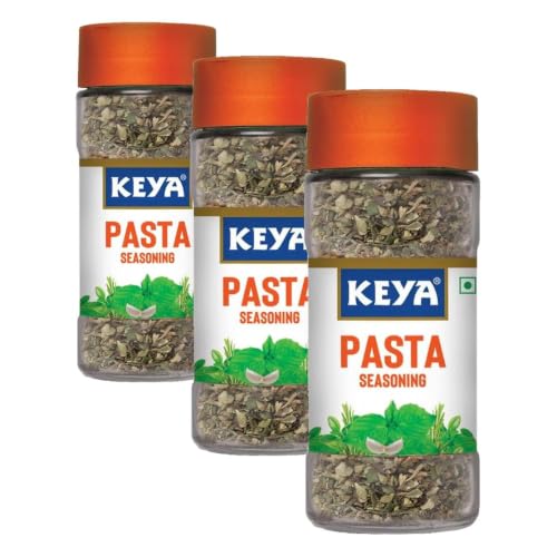 Image of Keya Pasta Seasoning | All Natural & Healthy Spice Blend for Pizza, Pasta & More | Glass Bottle | Premium Herbs and Spices | Contains Freeze dried herbs| Export Quality | No Preservatives | The rich aroma that lasts | 40g
