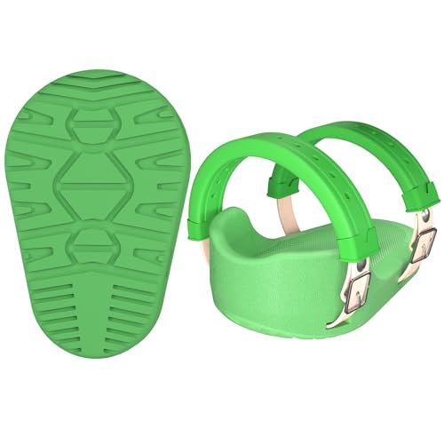 Image of Knee Pads for Work, Roofing Knee Saver with Soft Foam Sleeves, Non-Slip Bottom, Leather Strap, Impact & Abrasion Resistant, Kneeling Pads for Construction, Flooring, Gardening & All Kneeling Work, Green