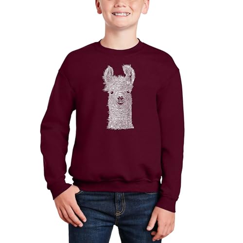 Llama - Boy's Word Art Crewneck Sweatshirt