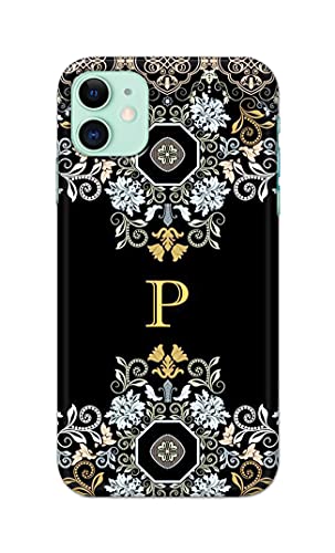 Image of Printed Hard Back Cover Case for Apple iPhone 11 Back Cover (Alphabet P) -1803