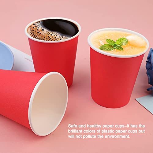 Hssugi 25 Pack Paper Cups 8 Oz,Red Cups For Party, Disposable Paper Coffee Cups, Suitable For Offices, Home Kitchens, Coffee Shops,Tea, Water, Juice Great For Home And Office(Red) #TOP2