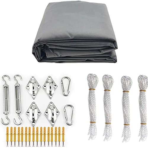 Voile d'ombrage rectangulaire 6x6m avec kit de fixation en polyester Oxford - 8