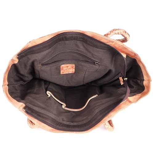 Never Mind Tote Vintage Cuero Genuino Mujer miniatura 5