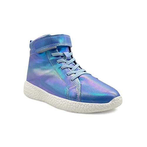 Image of KazarMax Unisex White Holographic Ankle Length Shoes - 10 Kids UK
