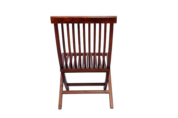 Image of WELL KNOWN Folding Comfort Chair for Living Room Bedroom Hall Home Wooden Furniture for Balcony Garden Indoor Outdoor (Natural Finish) (Brown)