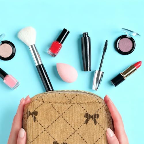Image of Paterr 4 Pcs Period Bag for Teen Girls Corduroy Portable Sanitary Napkin Storage Bag Hand Wrist Strap Lanyard String Holder Tampons Holder Pouch for Purse First Period Gift (Fashionable Style)