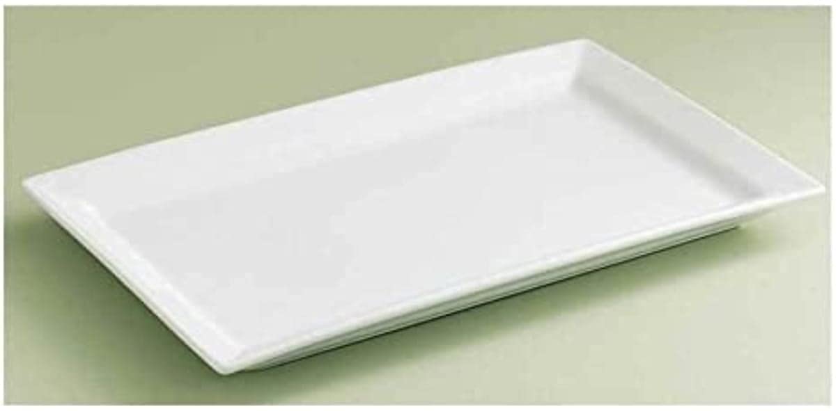 BOQIN Serving Plastic Tray 14" X 11� Rectangular Unbreakable Serving Trays for Kitchen (White)