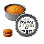 Samuel Groves 2 Pack Deep Round Cake Tins, Sandwich Tin, Victoria Sponge Tin- Perfect for Air Fryer UK Made Double Coil Coated Non Stick Fixed Base (7" Deep)