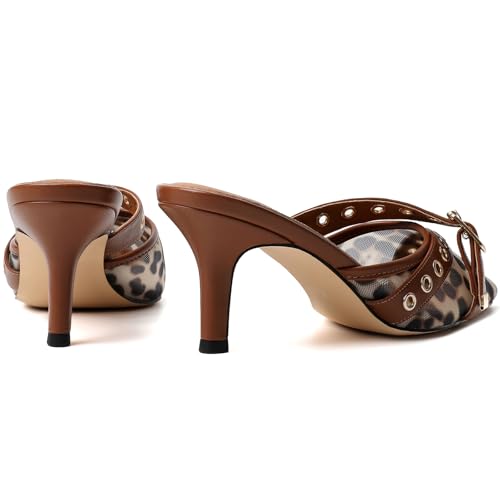 Image of Mostrin Kitten Heels for Women Pointed Closed Toe Heels Vintage Stiletto Dressy Pumps Shoes for Office Work Party
