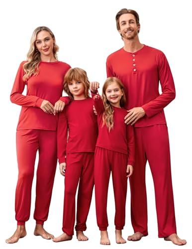 Ekouaer Family Christmas Pajamas Matching Sets Womens Mens Pjs Long Sleeve Sleepwear Holiday Lounge Sets