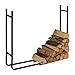 Produktbild Relaxdays Kaminholzregal, Metall, außen & innen, für Brennholz, moderne Holzstapelhilfe, HxBxT: 91x123x19,5 cm, schwarz