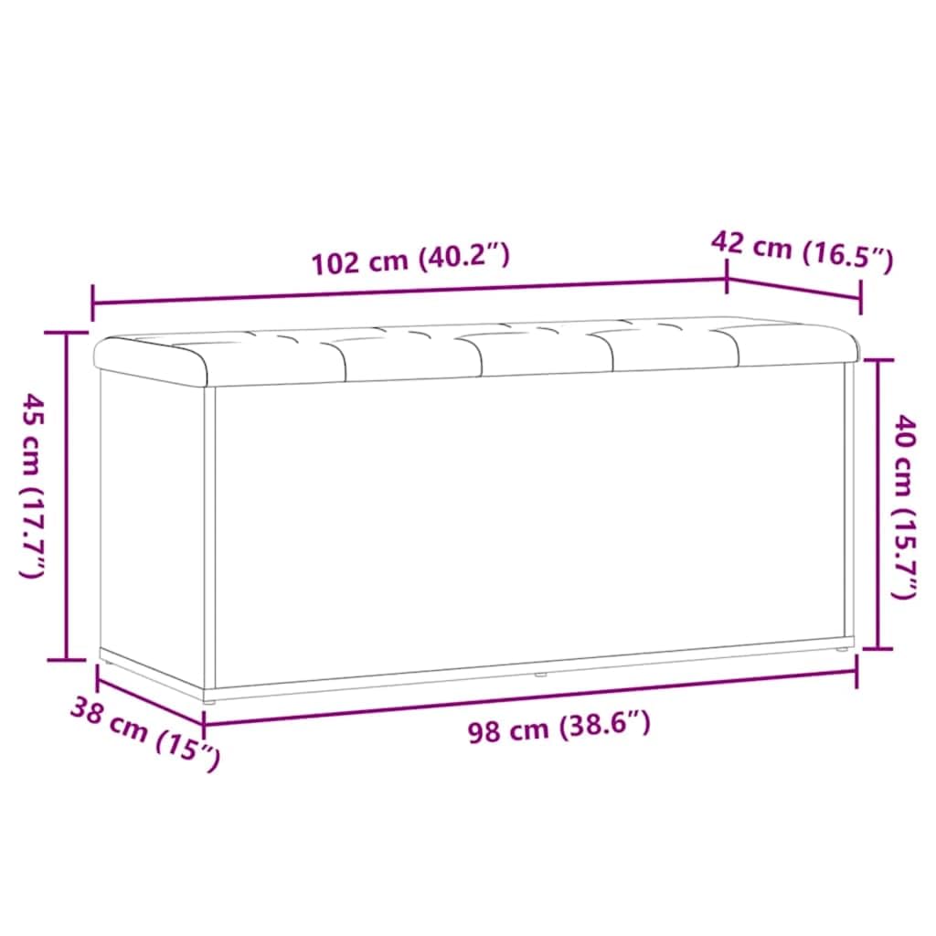 vidaXL Aufbewahrungsbank Artisan-Eiche 102 x 42 x 45 cm Holzwerkstoff