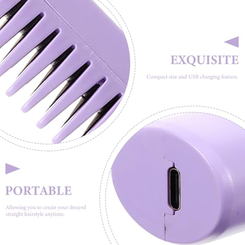 Toyvian Cepillo Alisador de Pelo Recargable USB Inalámbrico Peine Caliente Portátil Diseño Compacto que Minimiza el Daño al Cabello miniatura 3
