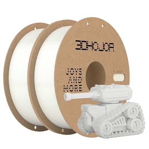 Image of 3DHoJor Update Basic PETG Filament 1.75mm 3D Printing Filament 1kg*2 Bundle Spool 3D Filament 1.75mm Dimensional Accuracy + /- 0.03mm Non Tangling Non Clogging,Print with Most 3D Printers-2Pack White