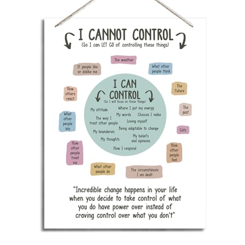 What I Can and Cannot Control Sign, Mental Health Wall