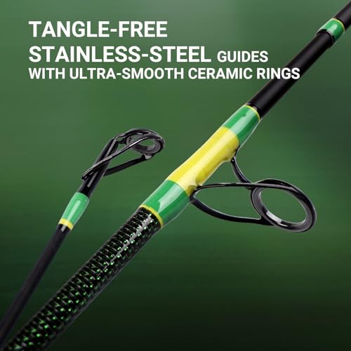 Fiblink Caña de Pescar de Carbono 2 Piezas para Surf y Spinning/Casting (8 pies) miniatura 2