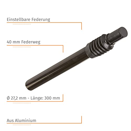 Prophete Aluminium Federsattelstütze | Länge: 300 mm | Durchmesser: 27,2 mm | Einstellbare Federung: 40 mm | Schwarz - Image 4