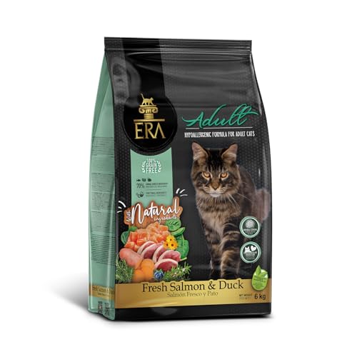 Pienso ERA Grain Free | Salmón y Pato para Gatos Adultos | Sin Cereales | Rico en Omega-3 | 6 kg