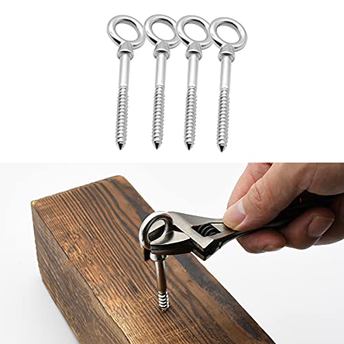 Abimars FUZE-MLSGG-4 Eye Bolts By Load Capacity 650Lbs, 4Pcs M8 316 Stainless Steel Eye Hooks Screw In Heavy Duty thumb #4