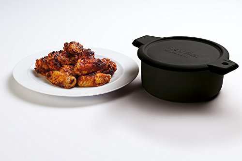 KitchenCraft Mikrowellen-Grill- und Bräunungspfanne, Schnelles Kochen, Backofenqualität, Stabil und leicht, 26 x 29 x 9 cm, Schwarz – Ansicht 3