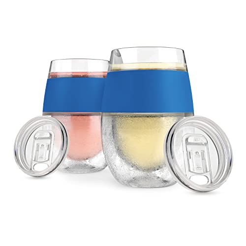 Host Cooling Cup, Set of 2 Plastic Double Wall Insulated Freezable Drink Chilling Tumbler with Freezing Gel