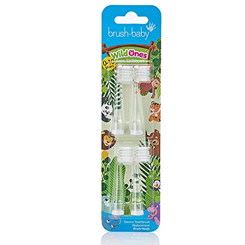 Brush-Baby WildOnes Replacement Brush Heads (for Ages 0-10 Years) Pack of 4