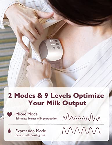 Image of Momcozy S9 Pro Upgraded Wearable Breast Pump, Hands-Free Design with Extended Battery Life & LED Display, Double Electric Portable Pump with 2 Modes & 9 Levels, 24mm, 2 Pack, Gray